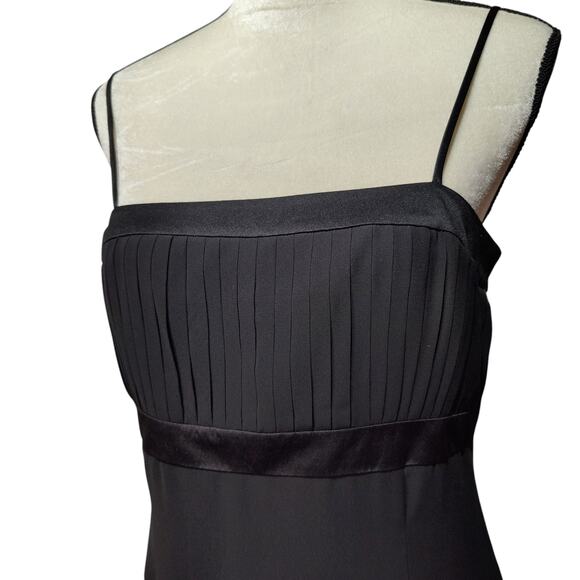 Vintage Y2K 90s Ann Taylor Sz 10 Black Sheer Babydoll Dress Spagetti Strap - Picture 2 of 7
